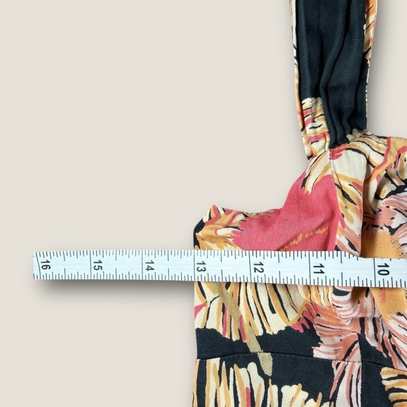 French Connection Black Pink Floral Fit & Flare Sundress Womens 2 Cotton Mini - Picture 3 of 6